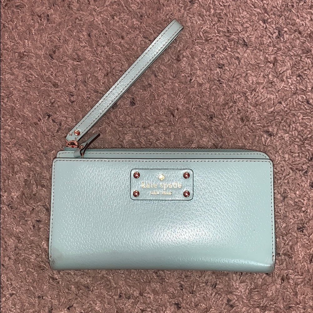 Tiffany blue Kate Spade wristlet wallet